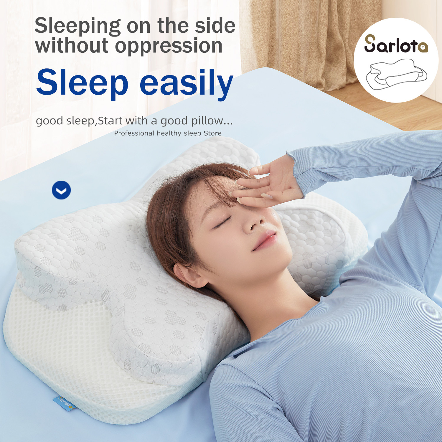 Contour Memory Foam Cervical Pillow Ergonomic Orthopedic Neck Pain Pillow for Side Back Stomach Sleeper Remedial Pillows