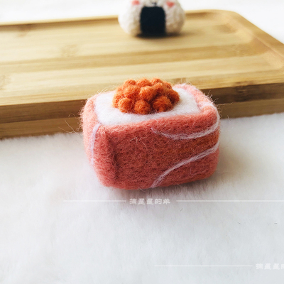 Japanese Sushi wool needlepoint kit wool felt needle felting pendant craft needlecraft DIY handmade: Caviar Sushi