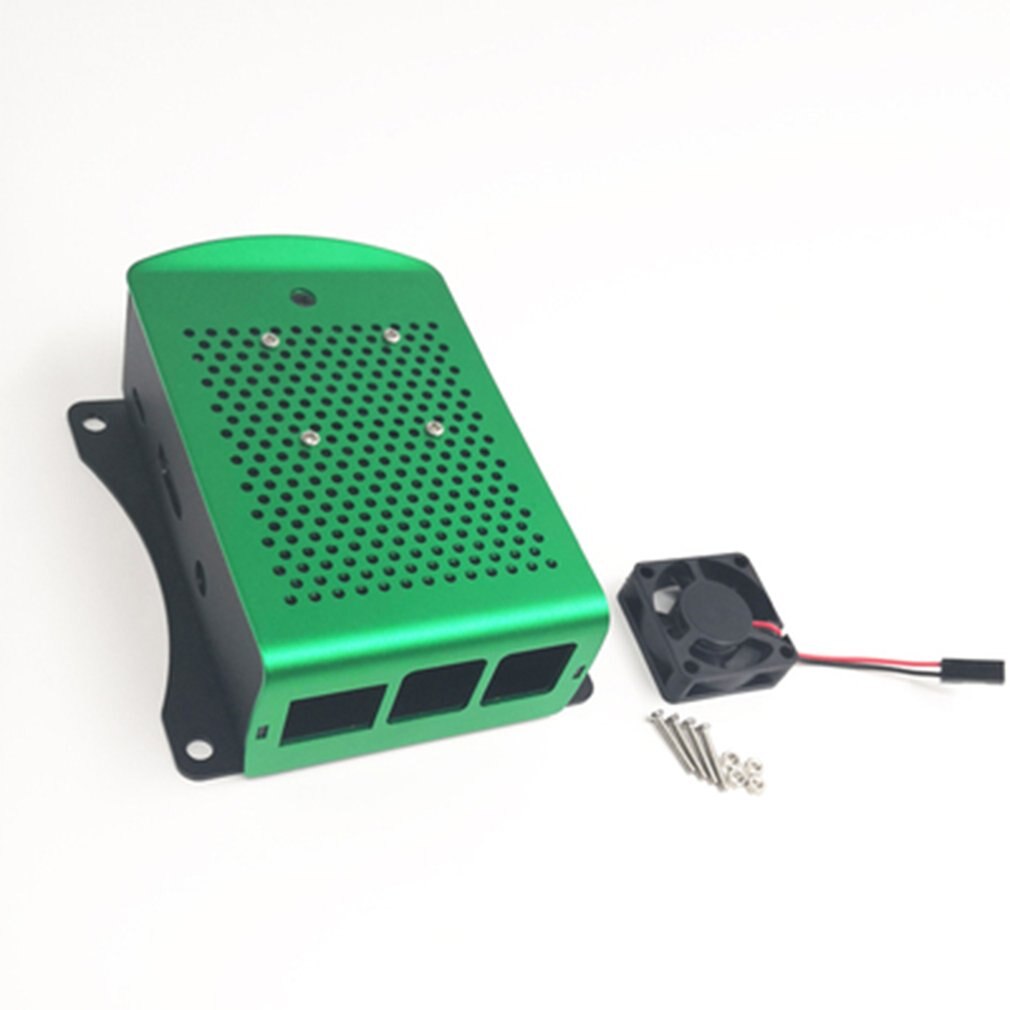 For Raspberry Pi 2 3 Model B Plus Aluminum Silver Green Black Case Metal Enclosure RPI 2 3 Box Compatible: with fan