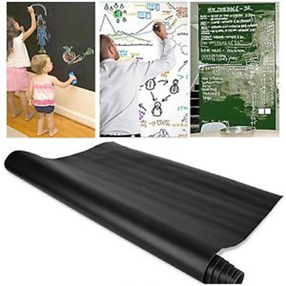 45*100Cm Blackboard Verwijderbare Vinyl Muursticker Krijtbord Decal Schoolbord Papier Etiket Klaslokaal Schoolbenodigdheden Zwart