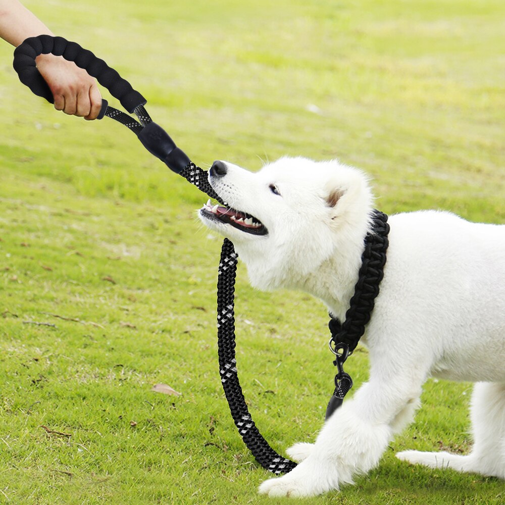 1 stk nylon kæledyrsreflekterende snor med håndtag teleskopisk træk med hundesnor holdbar rund hundesnor