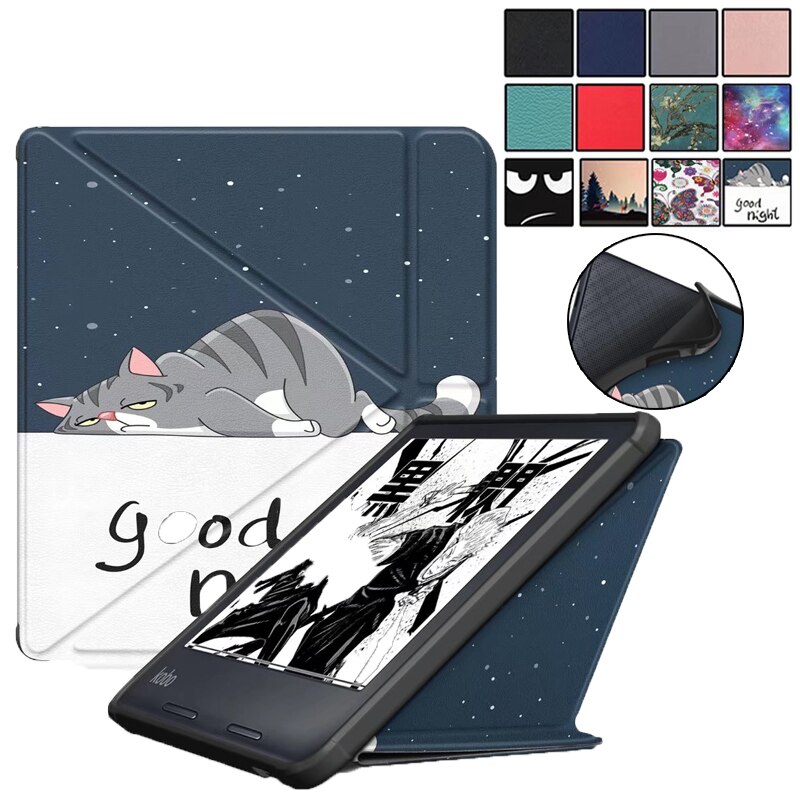Pu Leather Cover Voor Funda Kobo Libra 2 Cover 7 Inch Stand Tpu Back Voor Etui Kobo Libra 2 Case Auto Sleep Cover