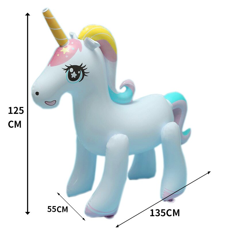 Vendita Calda 135 Centimetri Gonfiabile unicorno Acqua Nebulizzata Piscina Giocattoli di Nuoto Galleggiante Fontana Esterna spiaggia festa per Bambini Giocattoli di proprietà: 135x55x125cm
