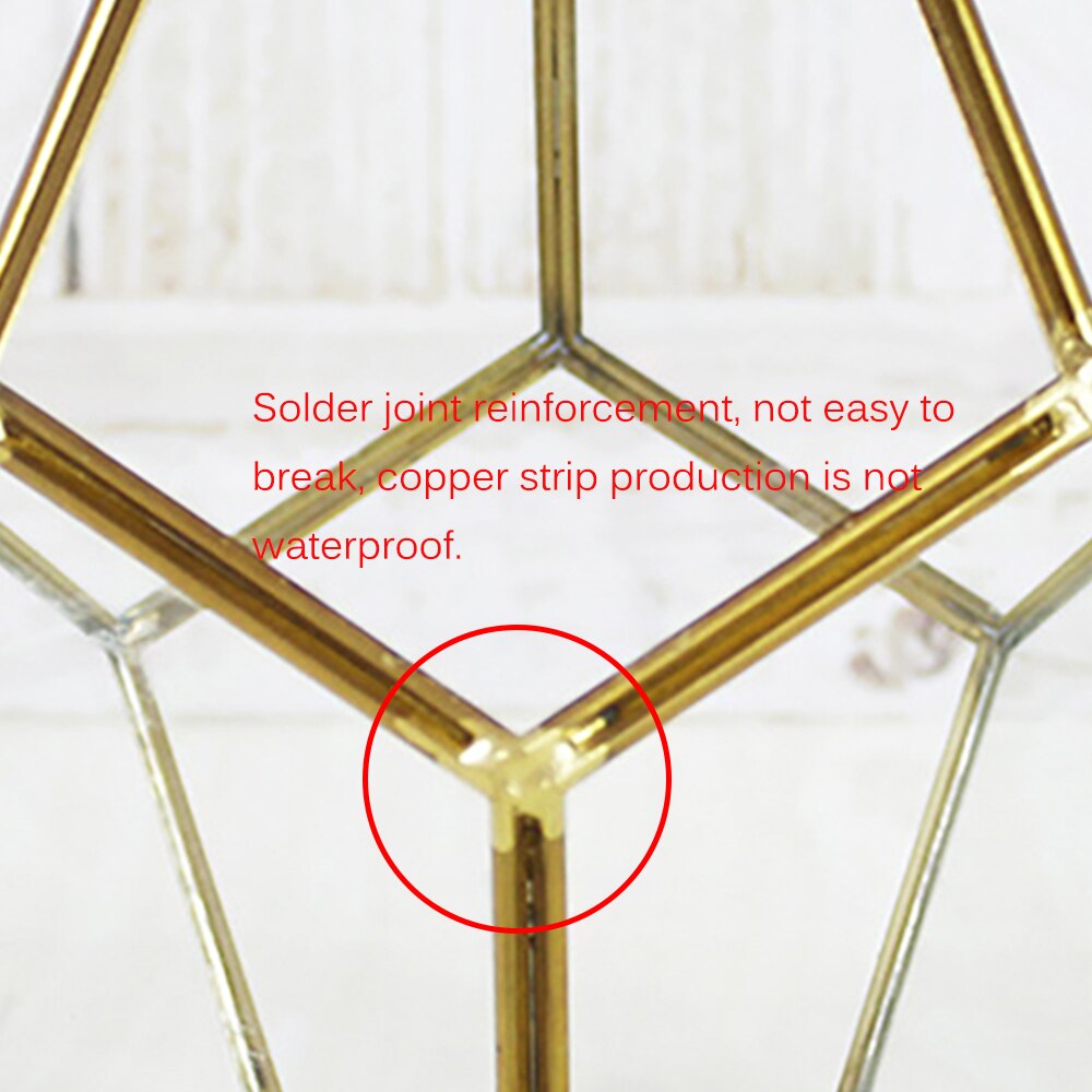 Terrario geométrico de cristal negro para decoración de ventana, Terrario de pentagón, alféizar, maceta de flores, maceta de balcón, caja de exhibición artesanal,