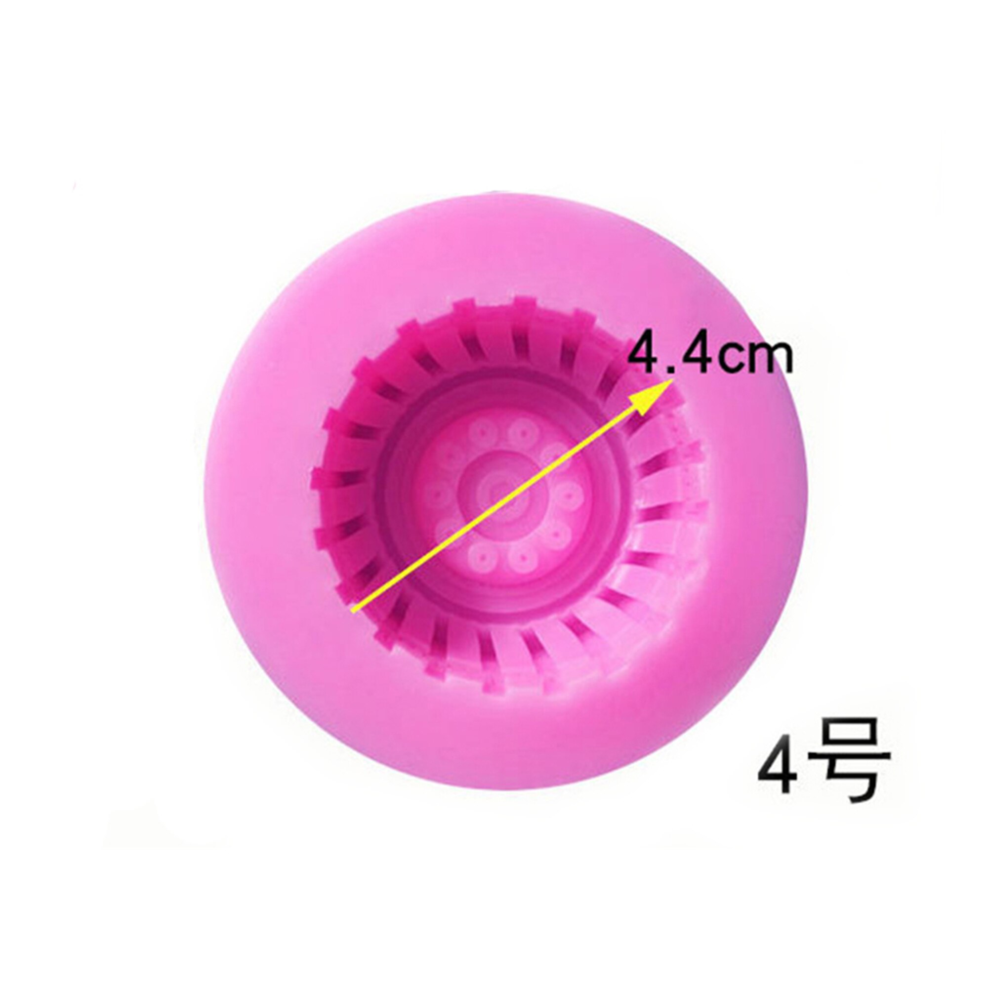 4 Pcs Car Tires Shaped Silicone Fondant Cake Decorating Mold Chocolate Molds Baking Tools Kitchen Accessories: Pink 4