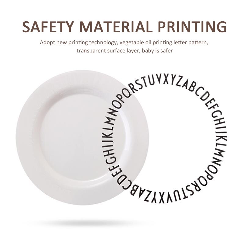 Children's Alphabet Plate Bowl Cup Shallow Plate Tableware Triangle Plate Letter Mug baby Food Supplement Training Plate