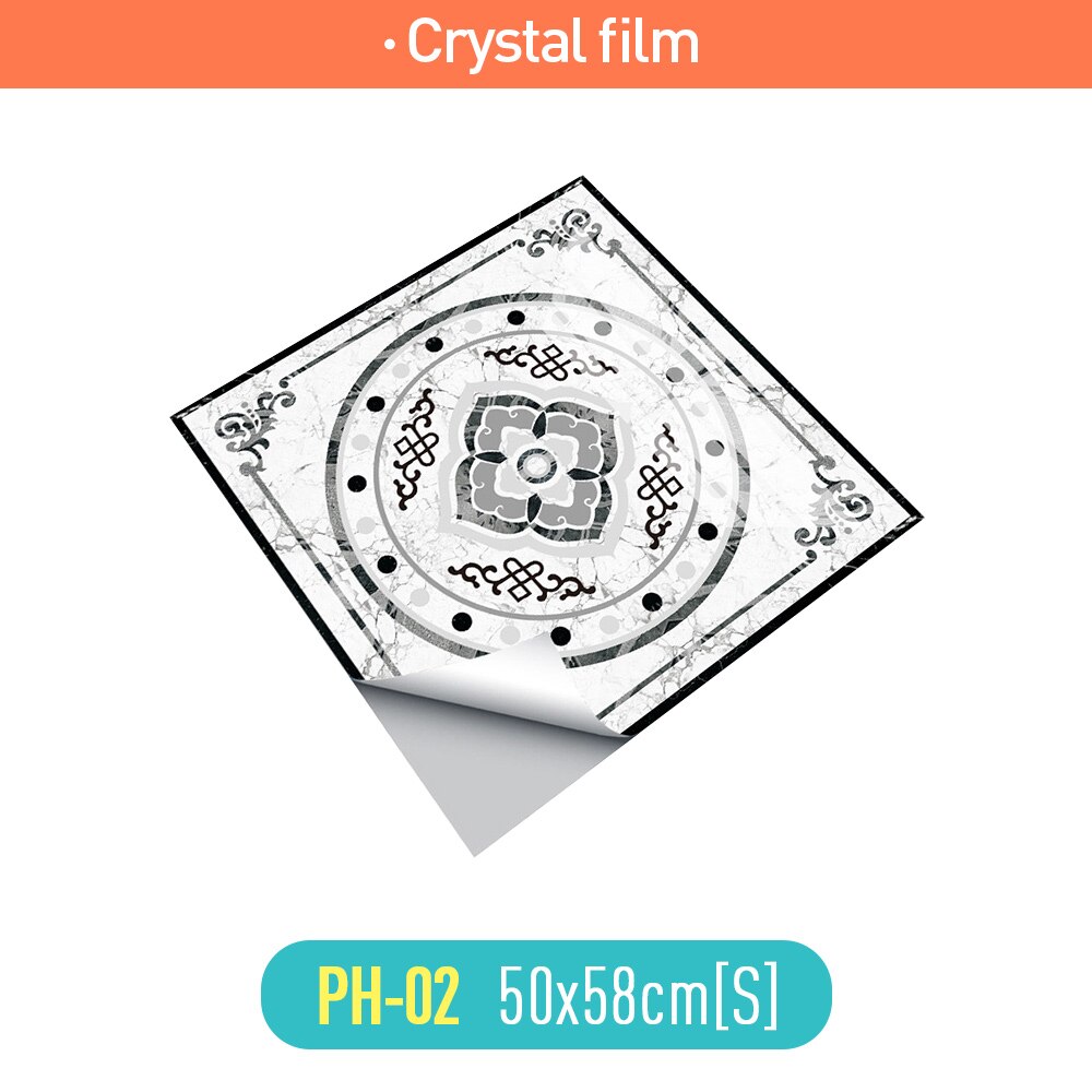 Parkettgolv klistermärken i europeisk stil pvc högblankt material dekoration klistermärken korridor veranda kakel renovering klistermärken marmor: Kristallfilm