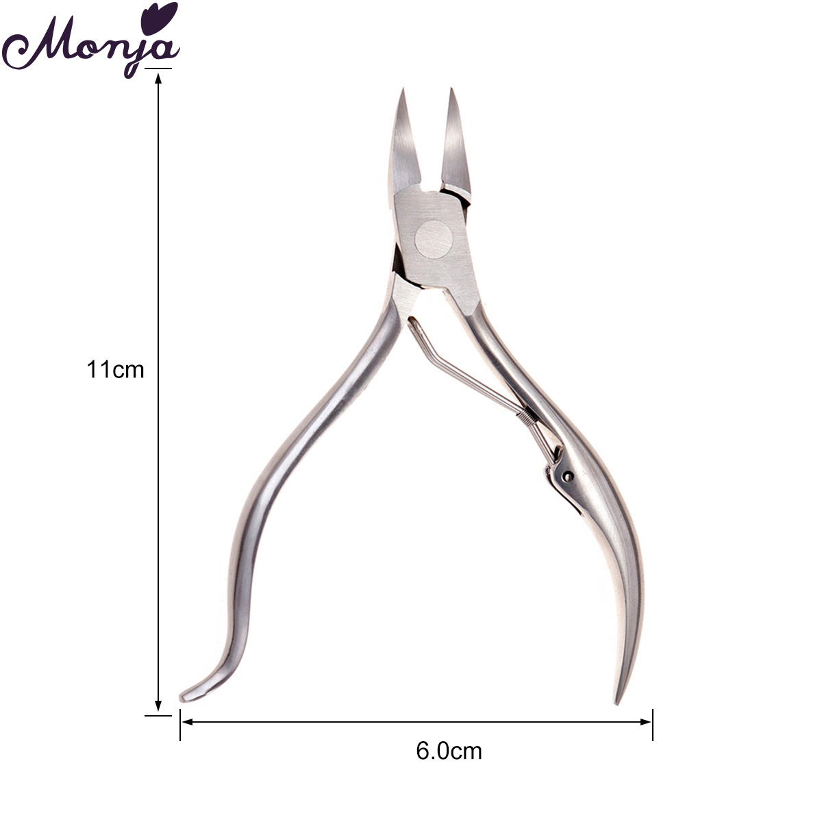 Monja Nail Art Stainless Steel Twill Handle Cuticle Nipper Cutter Dead Skin Remove Claening Nipper Scissor Plier Manicure Tool: SKU004513