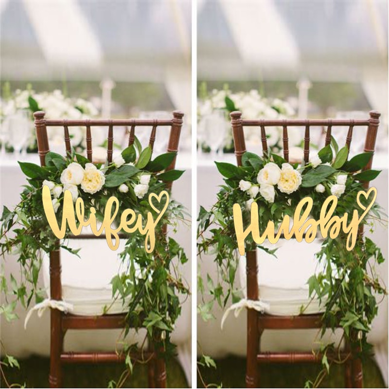 Bruiloft stoel hanger borden houten wifey en hubby borden voor bruiloft stoel decoraties