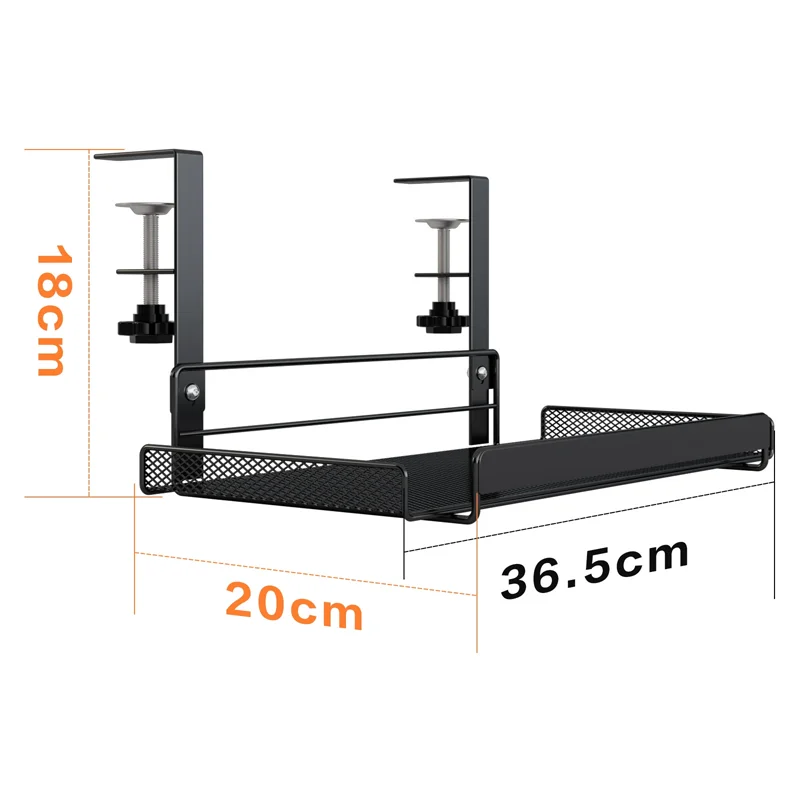 Scaffale per la gestione dei cavi sotto la scrivania Organizzatore di archiviazione in metallo Robusto e durevole Supporto per forniture per ufficio Portante elevato Nessuna installazione del trapano: Argento