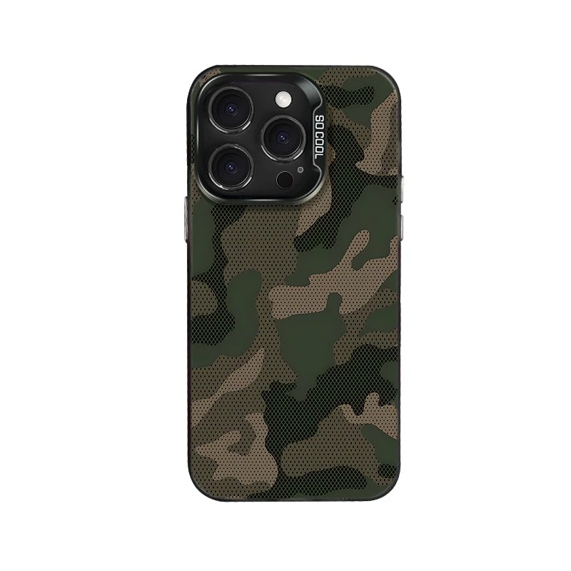 Grüne Camouflage-Muster-Handyhülle für iPhone 17 16e 16 15 14 13 12 11 Mini Pro Max X XR XSMAX 8 Air Plus Anti-Fall-Matte-Abdeckung: Kunststoff