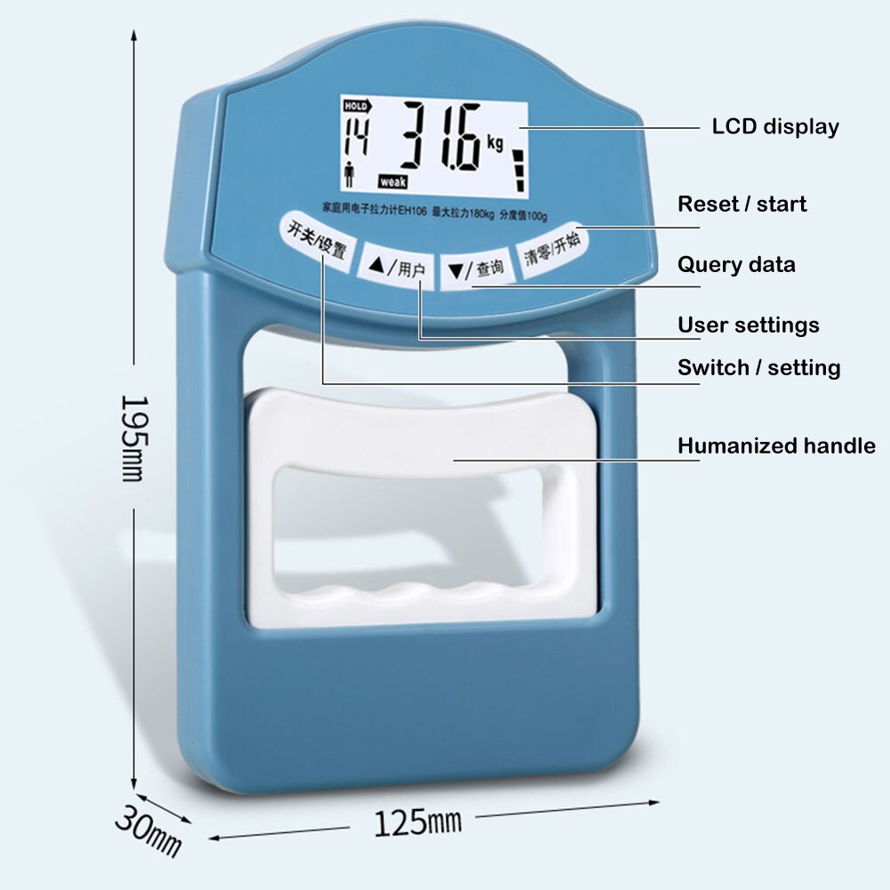 Digital Display Hand Dynamometer Automatic Capture Of Electronic Hand Grip Force Digital Display Electronic Hand Dynamometer