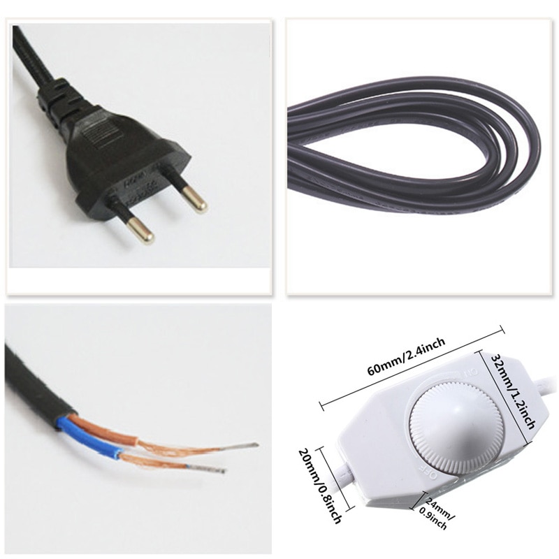 Dimmer Eu Plug Kabel Licht Modulator Lamp Lijn Dimmer Controller Voor Tafellamp Elektriciteit Draad AC110V 220V 1.8M