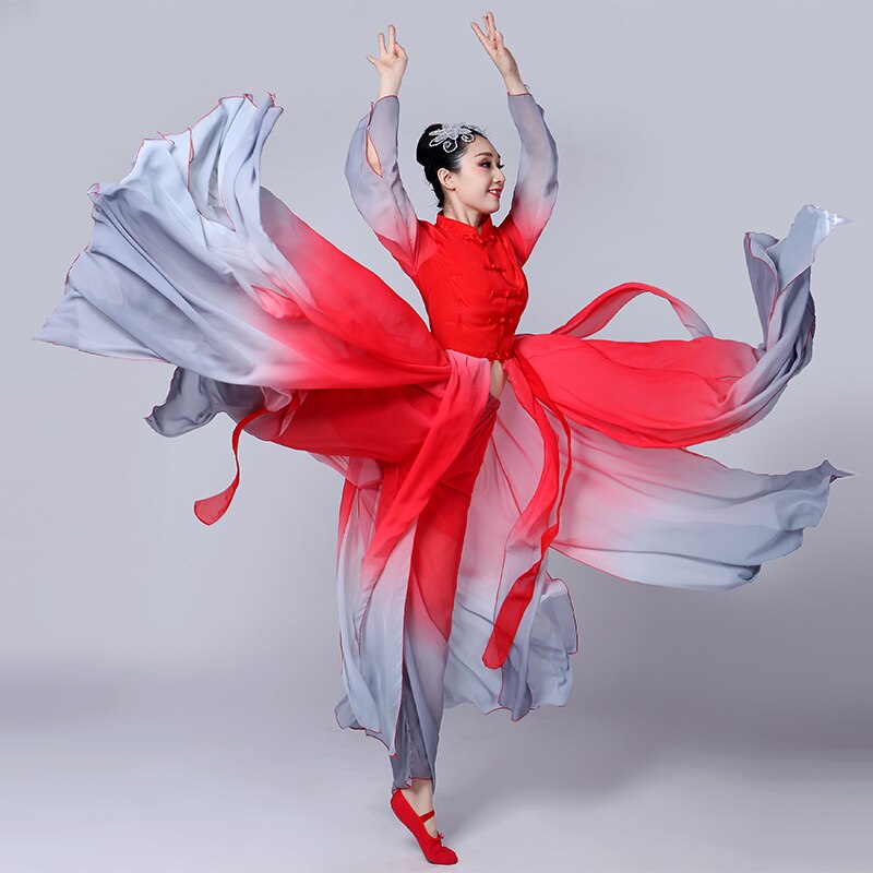 Chinese Folk Dance Ancient Yangko Dance Costume Hanfu Classical Profession Practice Clothes Traditional Dance Wear
