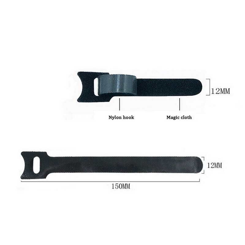 50Pcs Reusable Black Cable Cord Nylon Strap Ties Tidy Organiser Tool Hook And Loop Cable Ties Multiple Colour