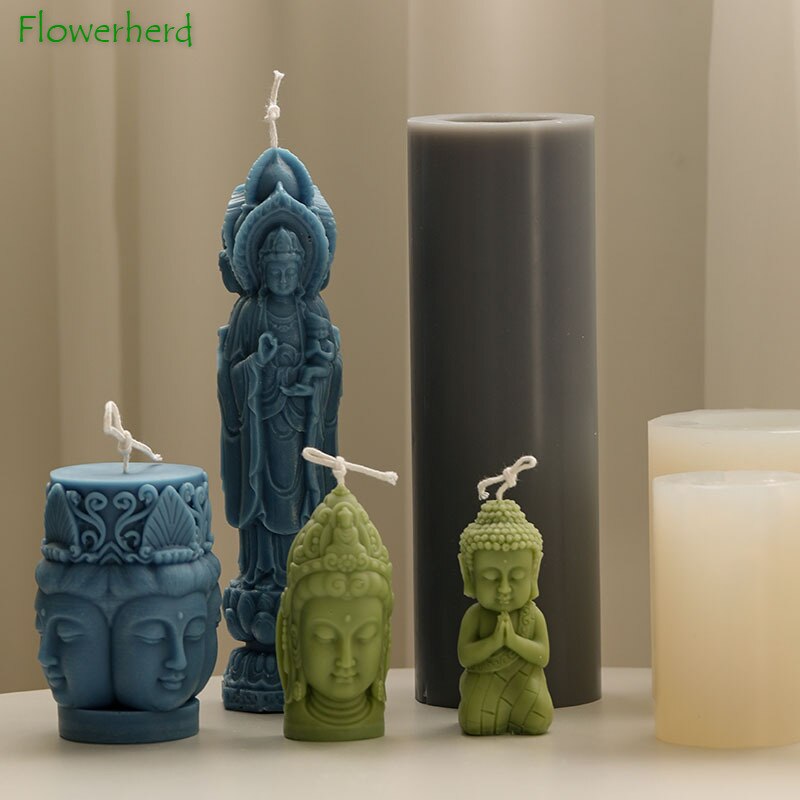 Budda foremka na świece w stylu chińprzejrzeć kultura buddyjska temat świeca zapachowa formy silikonowe robić odlewania świec dostarcza formy żywiczne