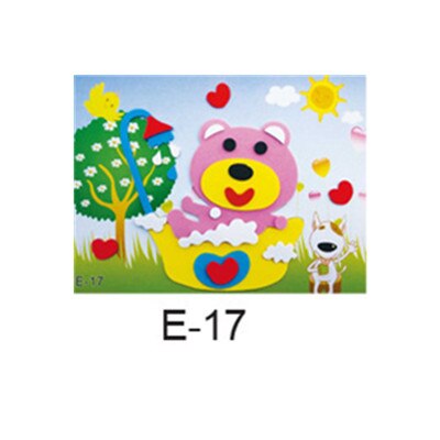 DIY Cartoon Animal 3D EVA Foam Sticker 20 designs Puzzle Series Early Learning Education Toys for Children: violet