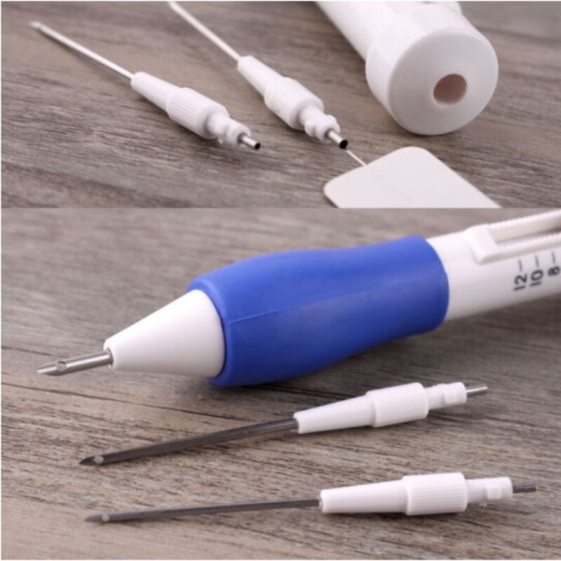 Pluma de bordado mágico, aguja de punzón, costura de bordado a mano con juego de 3 agujas de punzón, accesorios para herramientas de bordado de punto de cruz