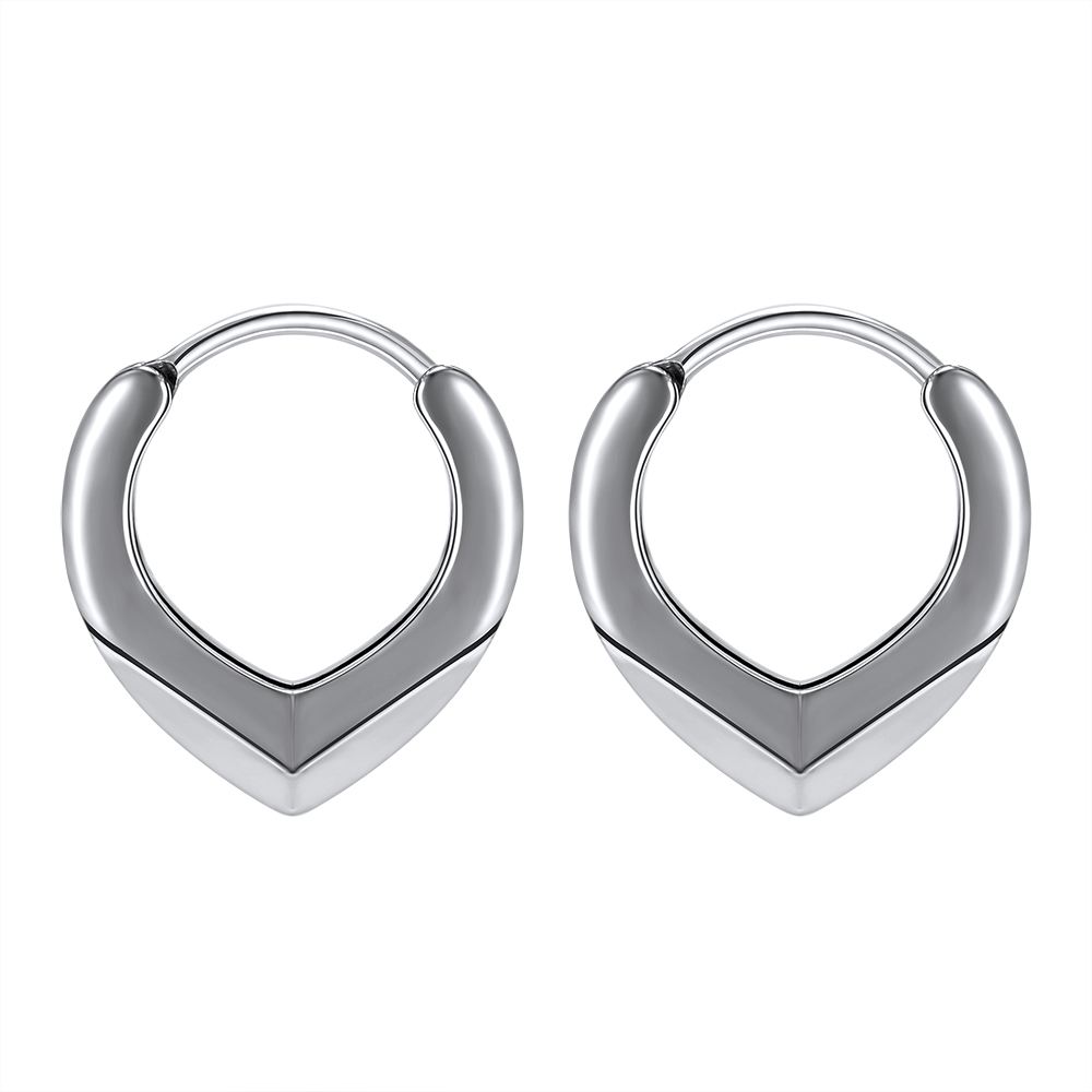 316L Stainless Steel Hoop Earrings Hip Hop Punk Rock Earrings for Men Women Retro Gothic Circle Round Earrings Skull: EH641SR-11