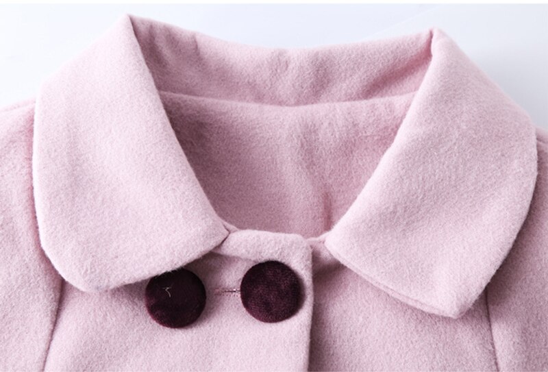 Veste d'hiver en laine pour fille, manteau , vêtements d'extérieur, à la , pour enfant de 4 6 8 10 12 13 ans