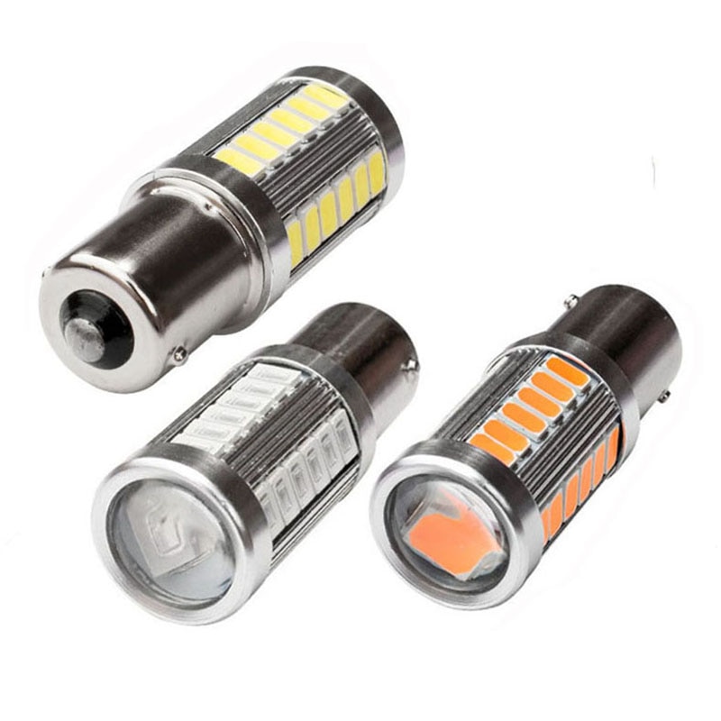 Clignotants de voitures, feux arrière, feux de stop, de voitures, P21W PY21W PR21W, 33 SMD, 1156 5630, blanc, rouge, jaune, LED