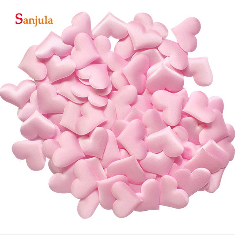 200 Peças da Forma Do Coração Pétalas de Rosa 2019 Recém Acessórios Para Festa de Casamento Decoração Artificial 2 cm * 2 centímetros Pano Esponja mariage RS04: Rosa
