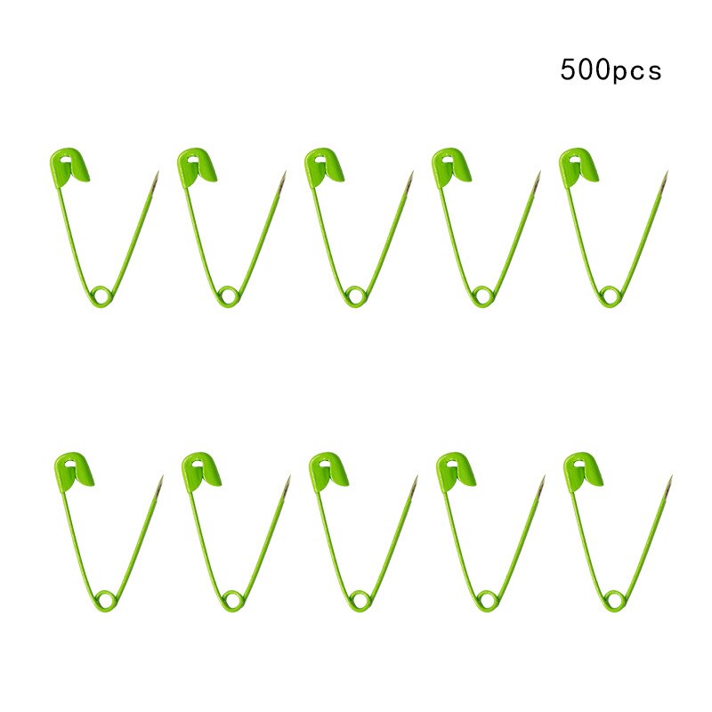 Miusie 500 Stuks Veiligheidsspelden Diy Naaien Gereedschap Accessoire Rvs Naalden Grote Veiligheid Pin Kleine Broche Kleding Accessoires: 500pcs Green