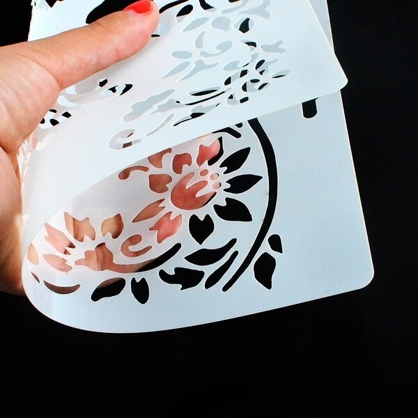 A4 29 * 21cm djur katt mandala gör-det-själv-schabloner väggmålning scrapbook färgläggning prägling album dekorativ papperskortmall