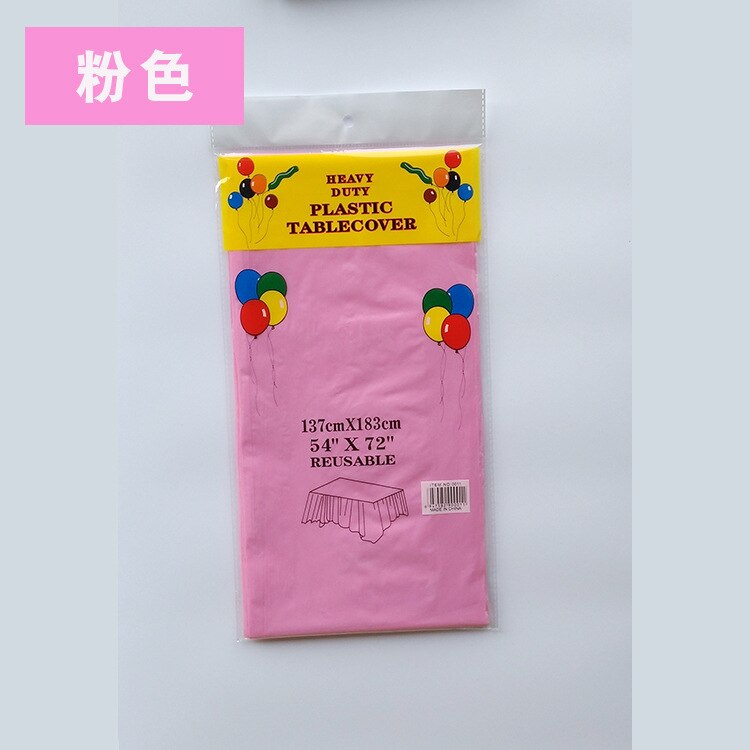 10pcs Disposable tablecloth party tablecloth PE waterproof plastic birthday dessert table plain color banquet tablecloth: pink