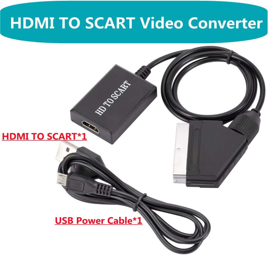 Hdmi-Compatibel Scart Kabel Converter Professionele Video Audio Adapter Voor Hd Tv Dvd Game Accessoires Hd Naar Scart: Default Title