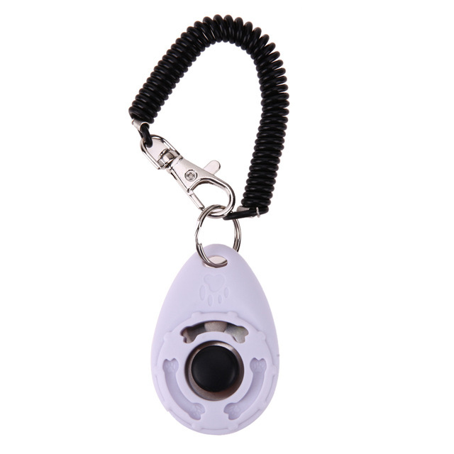 Dog Train Clicker for Trainer Pet Training Clicker Sound Training Tool Portable Pet Products: White