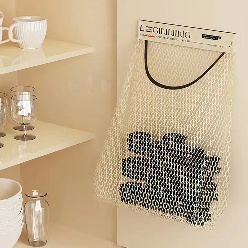 1pc hängende Aufbewahrung gitter beutel Küche Mülls ack Aufbewahrung werkzeuge Wand montage große Kapazität Aufbewahrung tasche Verpackung Plastiktüte