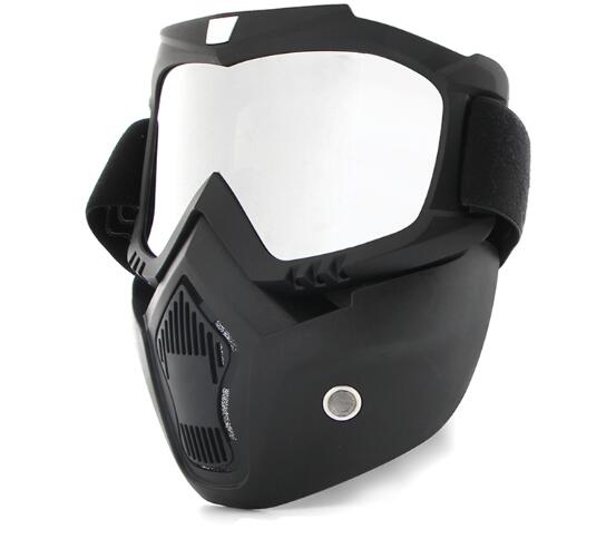 Máscara de gafas de Motocross, gafas de sol, esquí, Skate, máscara de casco facial Vintage, gafas de Motocross desmontables, casco Jet para Scooter: Model 6