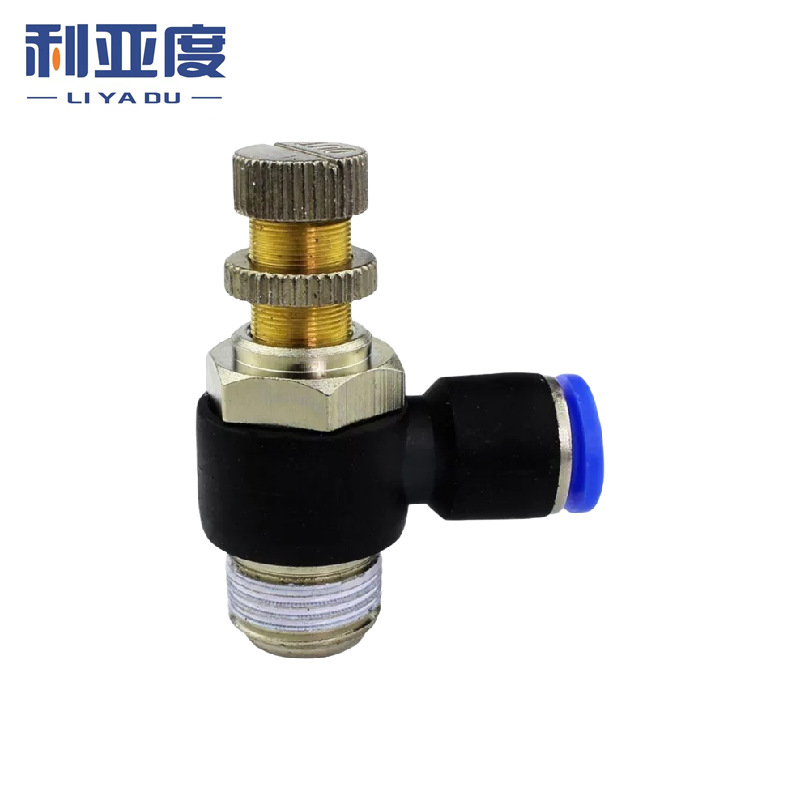 1PCS SL4 6 8 10 12 Quick Connection Pneumatic Fittings Throttle Speed Controller -M5 1/8 1/4 3/8 1/2 Air Pressure Regulator