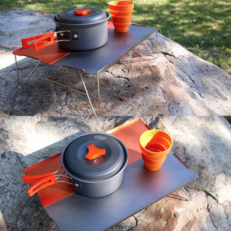 Mesa plegable para exteriores, práctica y portátil, ultraligera, plegable, para acampar, barbacoa, comedor, con bolsa de almacenamiento