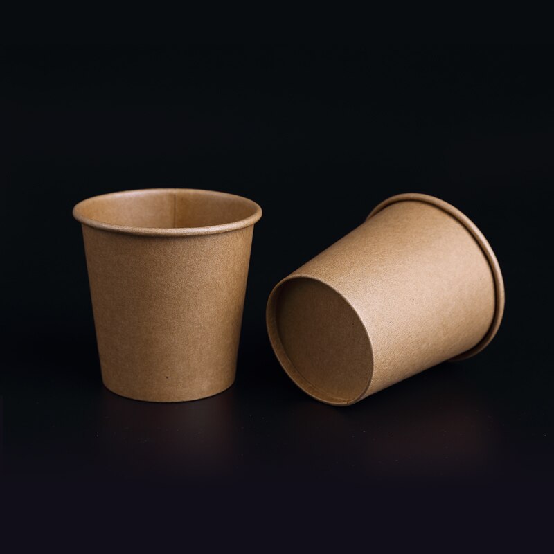 100 stks/pak 100ml Kleine Kraftpapier Cups Wegwerp Koffie Kopjes Dikke Papier Beker Voor Warme Drinken Feestartikelen