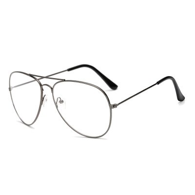 Classic Alloy Gold Frame Glasses Women Men Retro Optics Eyeglasses Transparent Clear Lens Female Espectacles Reading Glasses: Gun Gray
