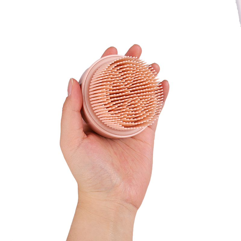 Cepillo de silicona suave para masaje corporal, cepillo pequeño redondo para ducha, champú exfoliante, herramienta de belleza para SPA y espectáculo corporal, 1 unidad
