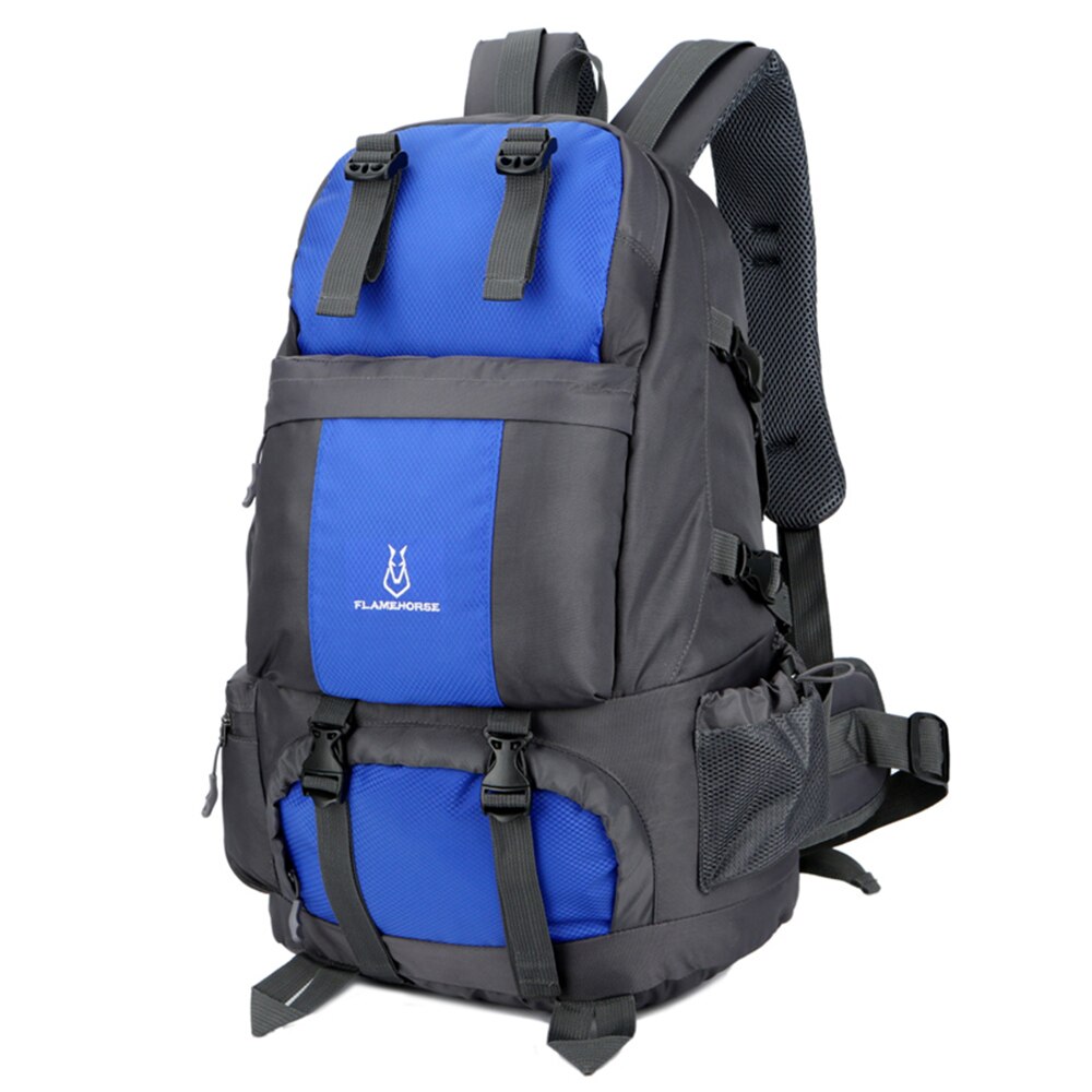 50L Hiking Rucksack Climbing Backpack Rucksack Men Outdoor Sport Bag Travel Daypack Waterproof for Camping Trekking Fishing Bags: Blue