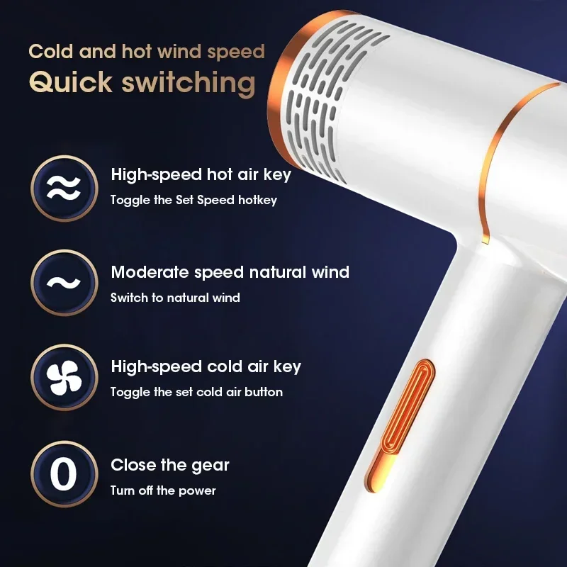 Hair Dryer Strong Wind Salon Dryer Air and Cold Air Wind Negative Ionic Hammer Blower Dry Electric Hair Dryer