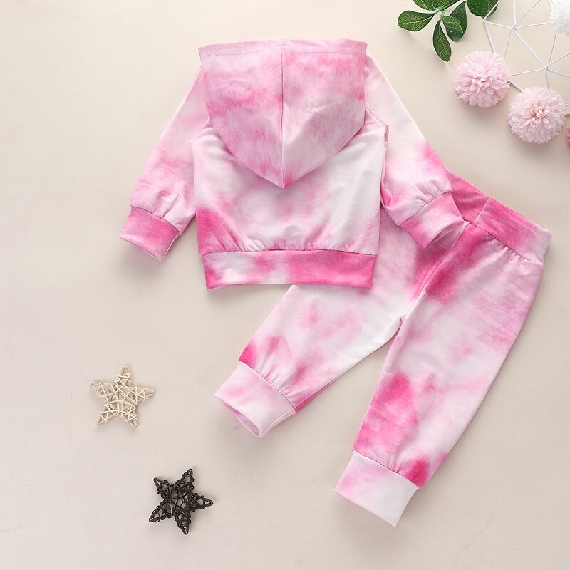 Ensemble 2 pièces pour bébés filles, vêtements à la pour l'automne, broderie papillon avec teinture à manches longues, sweat-shirt + pantalon pour bébés