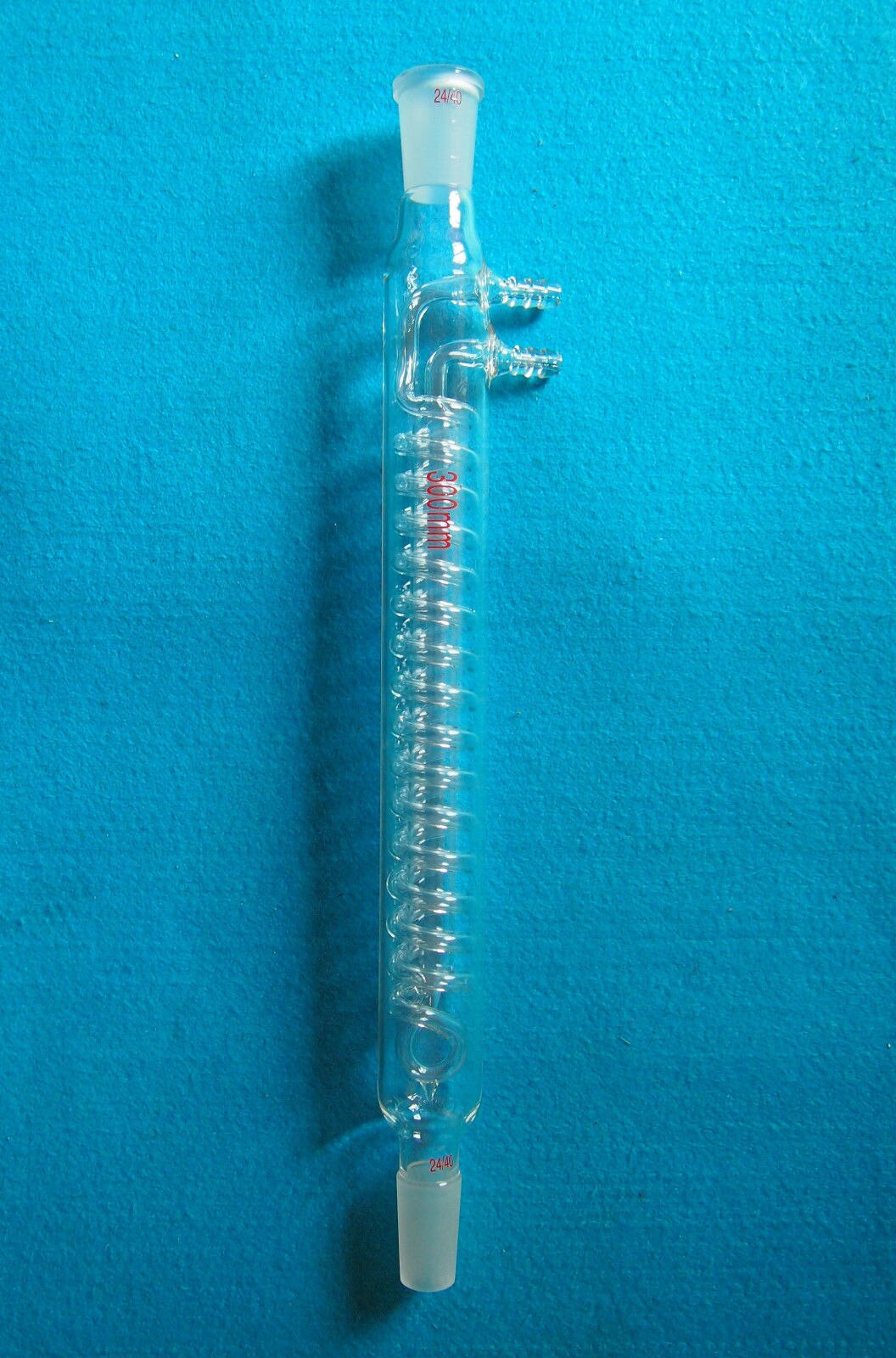 200mm, 24/40, condensador de reflujo en espiral de vidrio, cristalería de laboratorio de química de avance