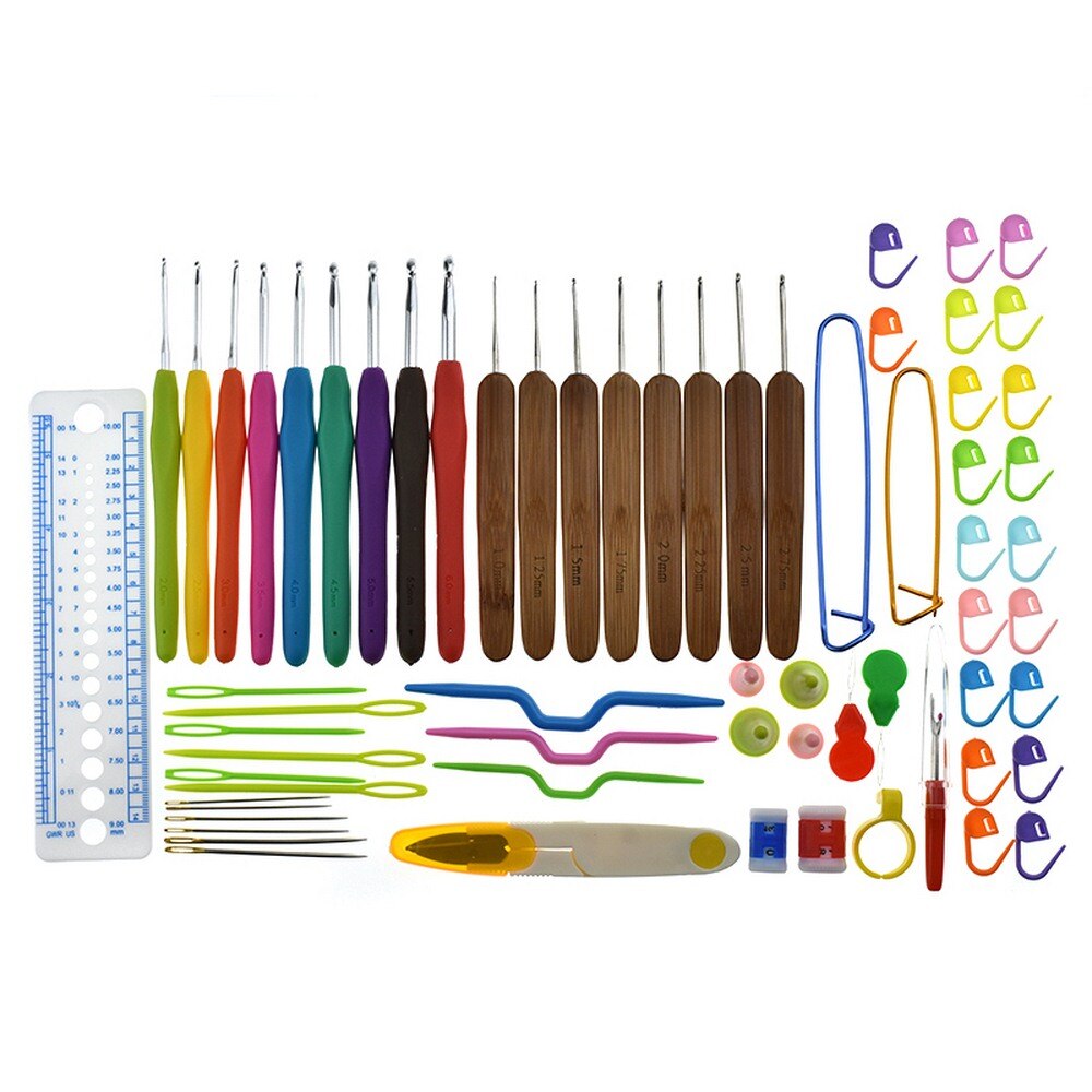 Haaknaalden Set Naalden Set Breinaalden Knit Gauge Schaar Steek Houder Kit DIY Craft Gereedschap met Zak Punch naalden