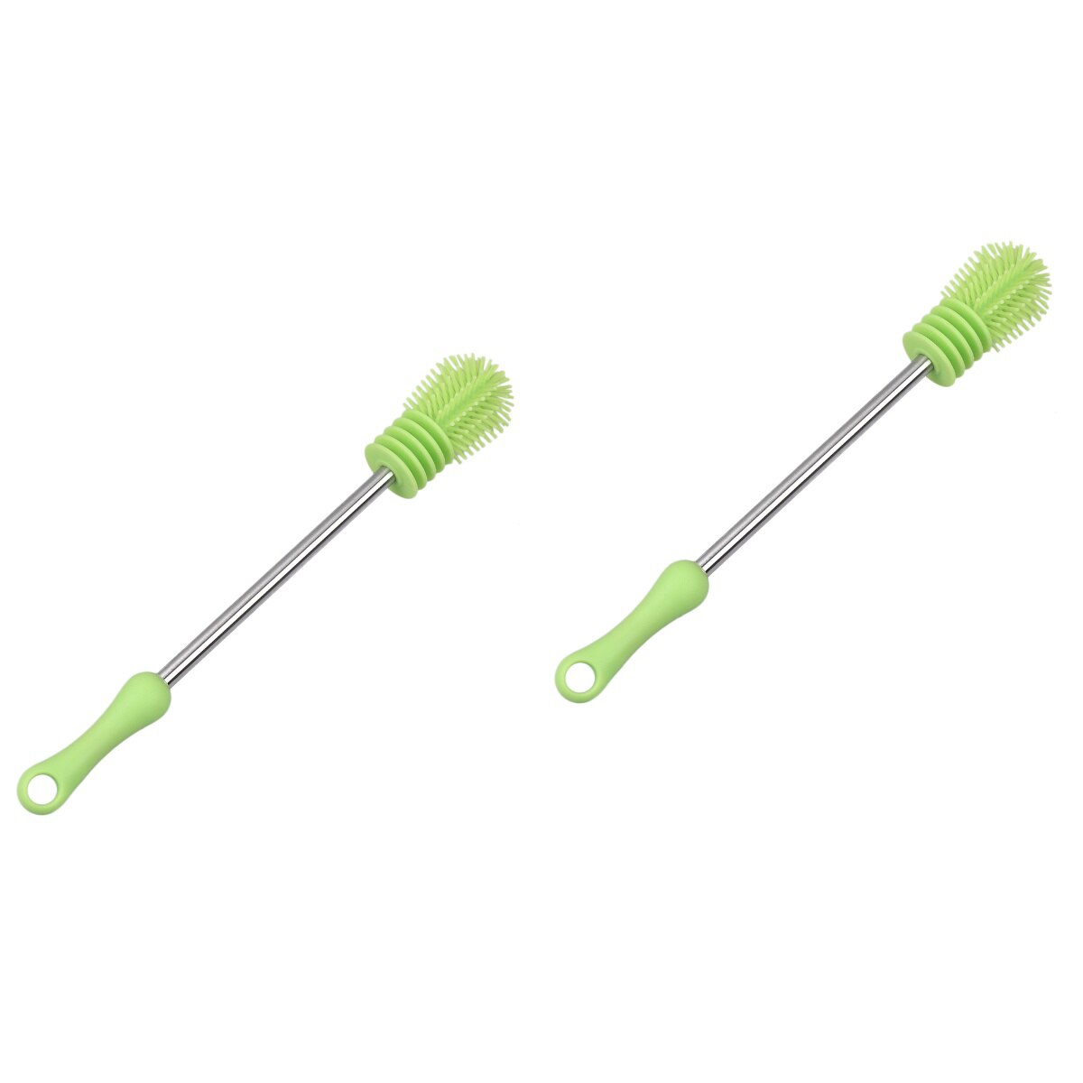 2 pçs punho longo garrafa de alimentação escova de limpeza copo de vidro escova garrafa de água caneca de escova para cozinha em casa (verde fluorescente)