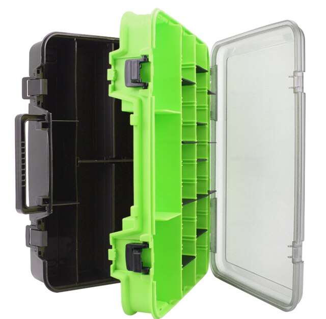 Large-Capacity Double-Layer Fishing Tackle Box Multifunction Carp Fishing Accessory Storage Box Portable Fishing Bait Box: Double Layer Green