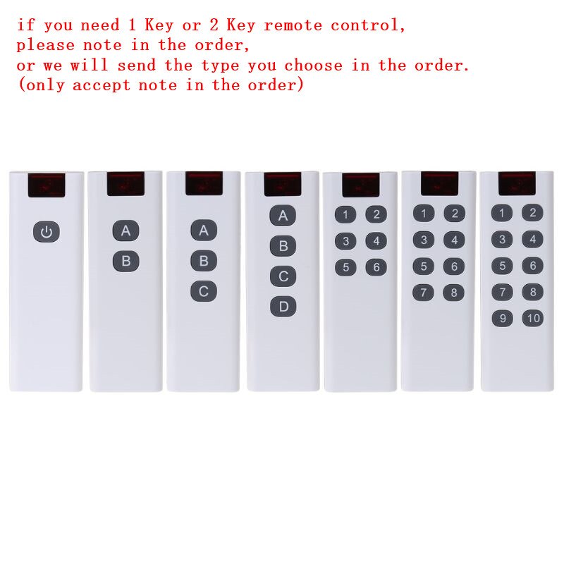 Universal Wireless Learning Code Digital Remote Controller Transmitter 1/2/3/4/6/8/10 Channels Buttons Keypad AK-7010TX