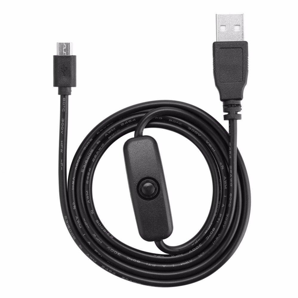 Raspberry Pi Micro USB Cable with ON / OFF Switch USB TO DC Power cable For Raspberry Pi 3/2/B/B+/Zero W