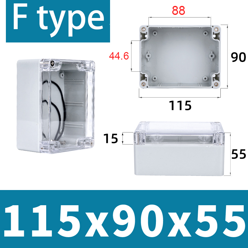 F-type transparent waterproof box Outdoor monitoring box Outdoor waterproof junction box ABS Plastic terminal seal switch box: Lavender
