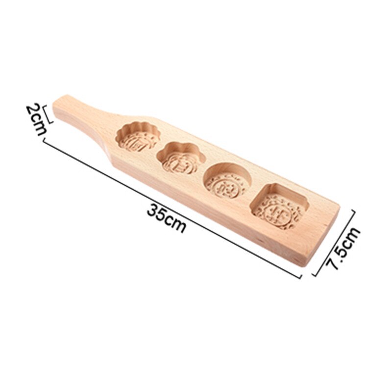 1 Pcs Wood Mooncake Baking Mold Cookies Mold 3D Flower Fondant Mooncake Tools, Mooncake Decorating Kitchen Accessories
