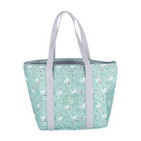 Bloemen Printing Thermische Geïsoleerde Lunch Tas Voor Vrouwen Meisjes Draagbare Carry Tote Koeler Lunchbox Geïsoleerde Tas: Green